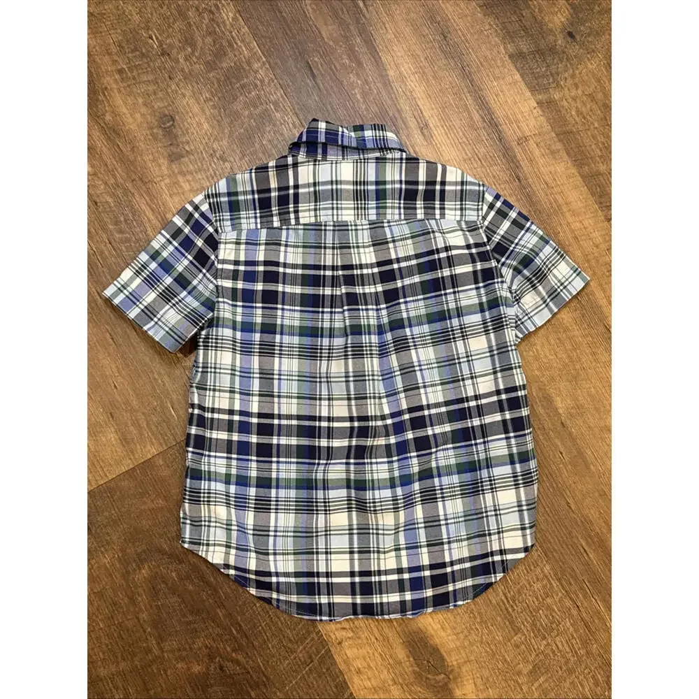 Ralph Lauren Boys Plaid Short Sleeve Button Down‎ Shirt Performance Size 4T